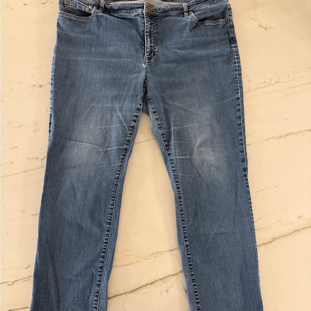 Lauren Ralph Lauren Womens Jeans 20W Classic Straight Denim Blue - Picture 2 of 7